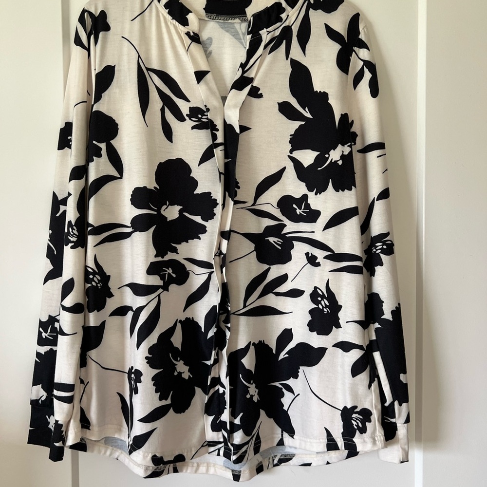 Black and White Long Sleeve Shirt